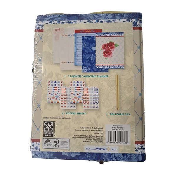 The Pioneer Woman Weekly Planner Set Organizer Heritage Floral NEW 6 Pieces - Picture 2 of 2